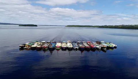 Boat pontoon on River Shannon